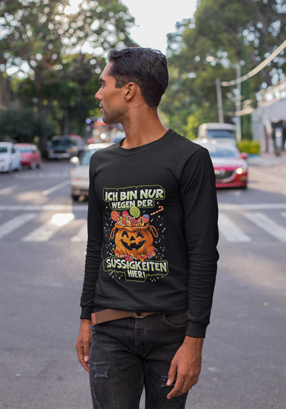 Ich bin nur wegen der Süßigkeiten hier - Premium T-Shirt Unisex